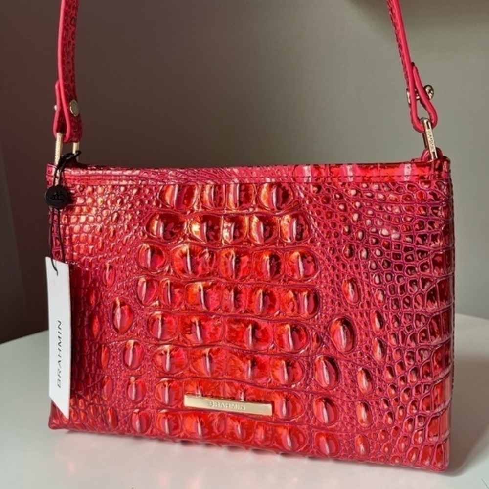 Brahmin Lorelei Shoulder Bag Red Dragon Melbourne Leather NWT